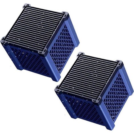 Lot de 2 filtres pour abreuvoirs pour chevaux filtre pour bassin avec charbon actif et coton filtrant purificateur d'eau bleu (1/5)