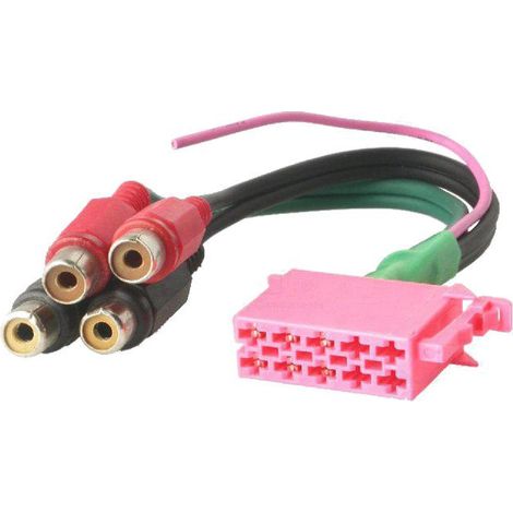 Fiche autoradio ISO 10PIN vers RCA x4