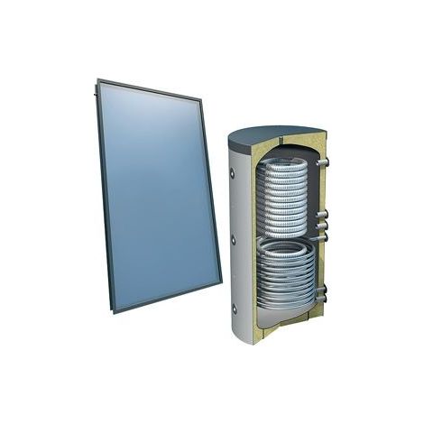 Set solaire 4Plus® sur toit 5 capteurs ballon d'eau fraîche 1000 litres