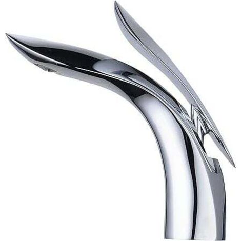 Single Handle Bathroom Sink Faucet Single Hole Basin Tap Silver MUMU (1/4)