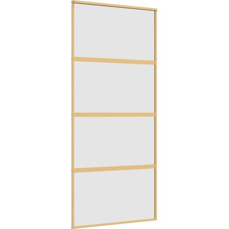 Maison Exclusive - Porta Scorrevole Dorata 90x205 Vetro Smerigliato ESG Alluminio