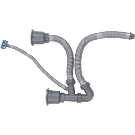 Kit Tuyau Vidange Évier - Pour Double Évier - Diamètre 50 mm - Raccords En Caoutchouc Compatible - 7 Pièces (1/4)