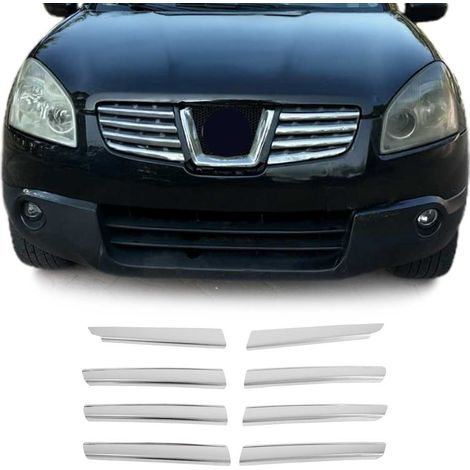Moulure de Grille de Calandre Compatible avec Nissan Qashqai 2007-2010, Garniture Baguette de Calandre en Acier Inoxydable Argent (1/5)