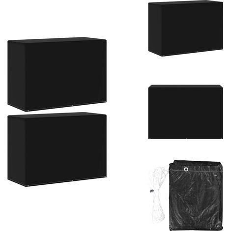 Housses meubles de jardin 2 pcs 6 œillets barbecue 180x80x125cm - Housse De Meuble De Jardin - Housse De Salon De Jardin - Housse Résistante Aux UV - Housse Imperméable - Housse Pour Barbecue (1/5)