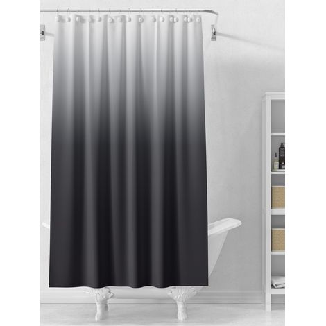 JSSEVN - (Grey) Waterproof Polyester Shower Curtain, Anti-mold, Shower Curtain 180×180 cm (1/5)
