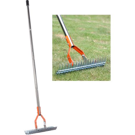 Râteau de Gazon Multifonctionnel pour Jardin et Pelouse, Durable, 4 Sections Amovibles - KZQ (1/5)