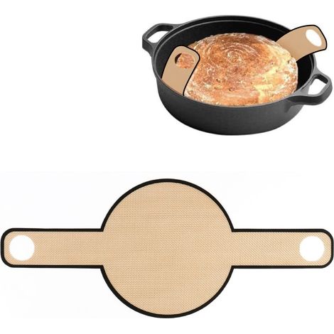 Tapis de cuisson en silicone avec long manche et trou de suspension, couleur noire (1/5)