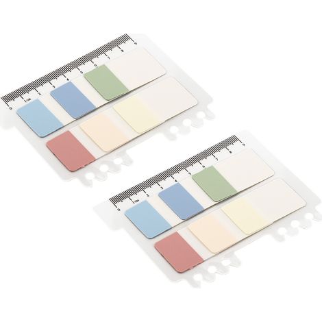 (Notes adhésives semi-transparentes en PET, étiquettes d'index de couleur Morandi, ensemble d'autocollants, notes auto-adhésives, autocollants multi-usages + cartes bleues et roses, 6 couleurs) (1/5)