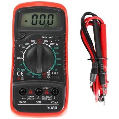 Pair Lntyq Multimètre à affichage numérique, XL830L Ordinateur de poche LCD Multimètre numérique Voltmètre Ampèremètre Ohmmètre AC/DC testeur de tension, équipement de mesure de poche portable(XL830L (1/5)