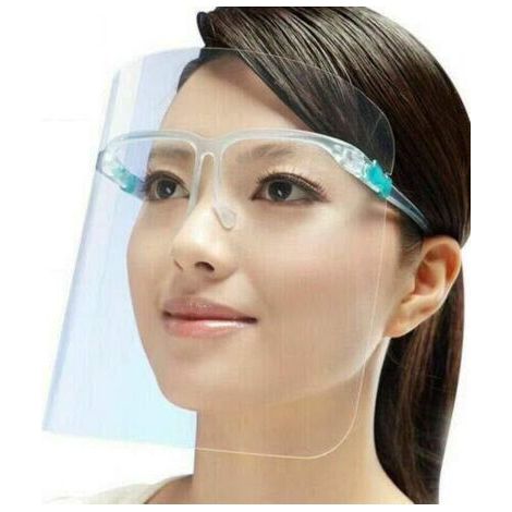 Components Lot de 5 visières de sécurité pour le visage Protection complète Résistant aux éclaboussures Anti-buée Léger Réglable Transparent Unisexe (1/5)