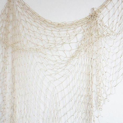 Filet de pêche en corde de chanvre 100x200cm, idéal pour la plage, les fêtes et la décoration de sécurité, beige. (1/5)