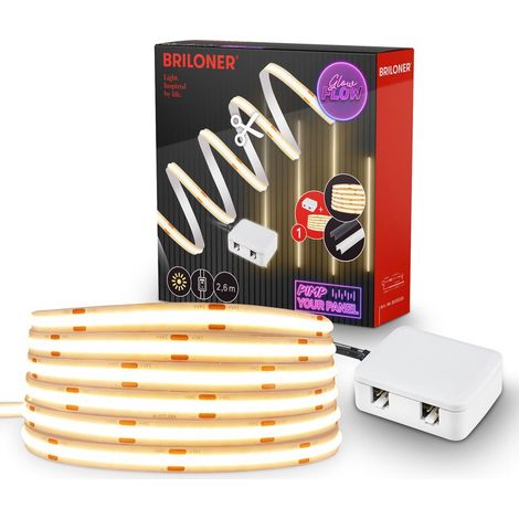 Briloner Pimp Your Panel Set iniziale striscia LED COB per pannelli acustici 260cm 14,5W 1400lm 3000K bianco caldo bianco - Strisce LED soggiorno camera da letto (1/5)