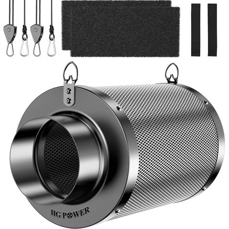Filtre à Charbon Actif 150mm – Charbon Actif Vierge Australien 38mm, contrôle des odeurs pour Tente de Culture, hydroponie (1/5)