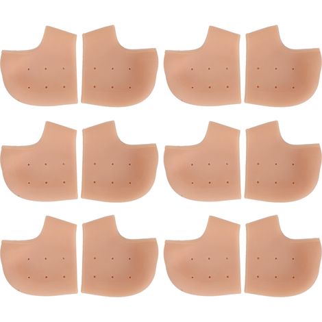 Lot de 6 paires de coussinets de protection pour talons, absorbant les chocs, couleur chair, avec perforations (1/5)