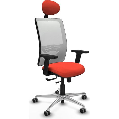 Chaise de bureau piqueras y crespo Zulema maille blanche aluminium (1/2)