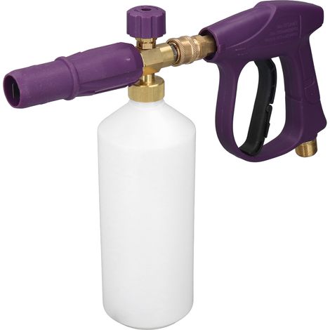 Pistolet haute pression max 4350 PSI, angle et débit réglables, raccord rapide 1/4 NPT, lance eau avec pot mousse (1/5)
