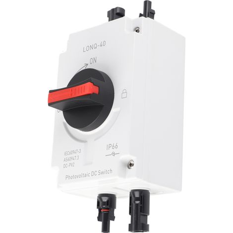 Interrupteur isolant photovoltaïque CC étanche IP66 pour camping-cars à énergie solaire 1200 V CC 32 A avec fusible 4 pôles