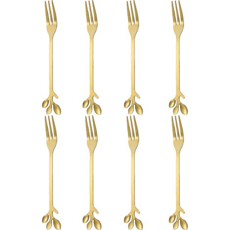 Fourchette Apéritif - Fourchette Dégustation En Acier Inoxydable - Pour Desserts Fruits Apéritifs Cocktails - Lot De 8 (1/5)