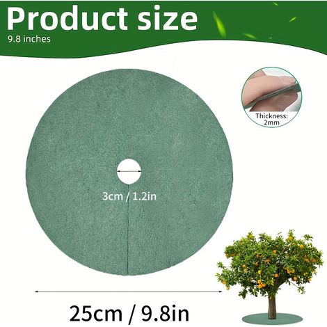 20 anneaux de paillage non-tissés pour arbres, tapis anti-mauvaises herbes pour inhiber la croissance des mauvaises herbes et contrôle paysager, protection des racines des plantes, 9,8 po (1/5)