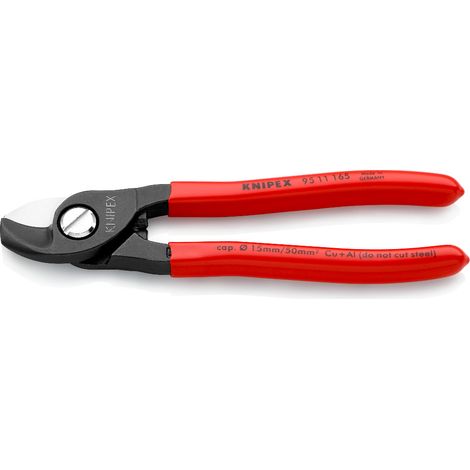 KNIPEX 95 11 165 SB Cesoia per cavi rivestiti in resina sintetica brunita 165 mm