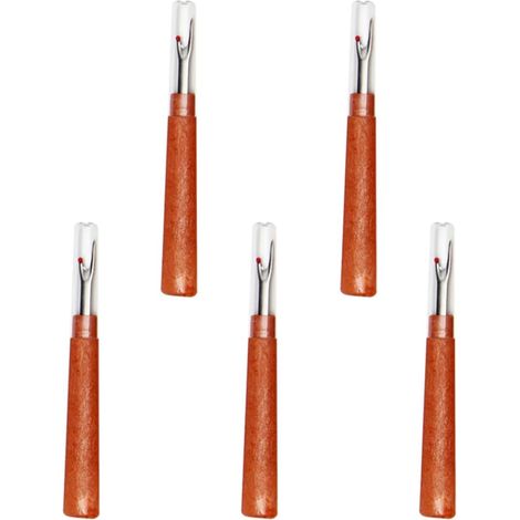 Seam rippers to protect fabric, extra-sharp concave tip, metal and wood, set of 5, for sewing and embroidery tools (1/5)