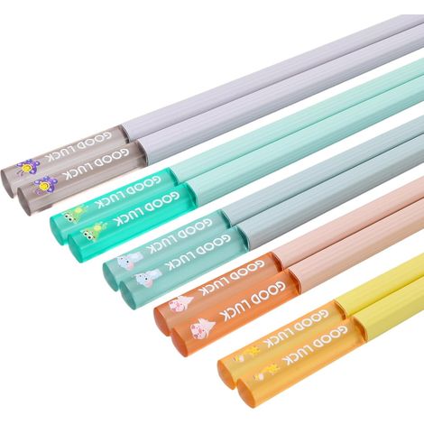 5 Paires Baguettes en Fibre de Verre Réutilisables, Lavables au Lave-Vaisselle, Bagettes Antidérapantes pour Ramen (1/5)