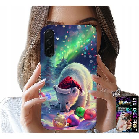Custodia per Samsung Galaxy A56 5G - Orsetto di Natale con palline + lamina (1/5)