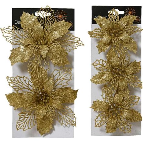 Decoris Clip Stella di Natale Rossa Decorativa - Misure Assortite