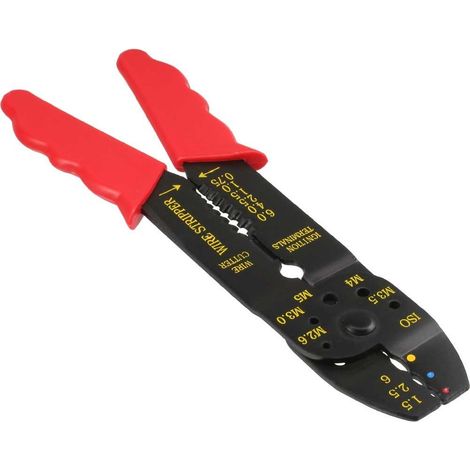 TrAdE Shop Traesio - Pinza Crimpatrice Tagliafili Spellafili Tagliacavo Spellacavo Crimpare Capicorda - (1/2)