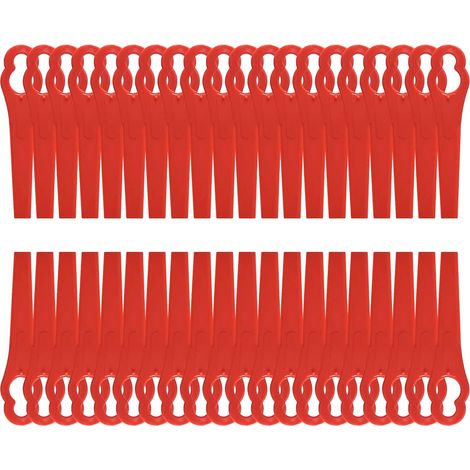 LaBlanc - 120 pezzi di lame rosse per tosaerba, lame di ricambio in plastica da 8,3 cm per tosaerba e tagliaerba da giardino