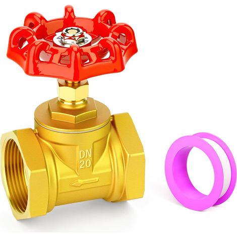 1PCS Brass Industrial Globe Valve, DN20 3/4" Female with Steering Wheel Handle, Heavy Duty Globe Valve for Water, Oil and Gas (1/5)