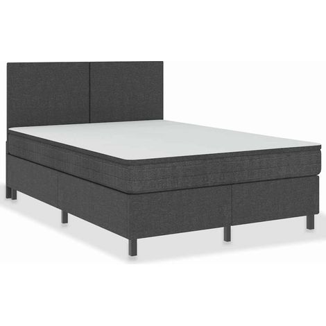 Sommier tapissier - Sommier pour Adulte et Enfant - Gris foncé Tissu 140x200 cm BV567460 - BonneVie (1/5)