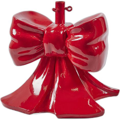 BASE PER ALBERO A FORMA DI FIOCCO, 45X43X43CM, COLORE ROSSO, NATALE, SUPPORTI PER ALBERO (1/4)