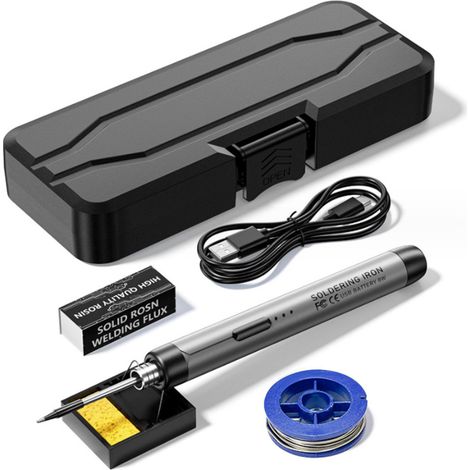 Soldador USB portátil e inteligente, lápiz de soldadura multifuncional con control de temperatura de 300 a 450 °C para trabajos de reparación y mantenimiento mediante soldadura. (1/5)