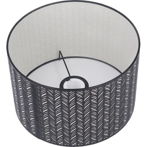 Abat-jour Toivize métal noir motif feuille ajouré Ø25cm H16cm compatible E14/E27 design élégant (1/5)