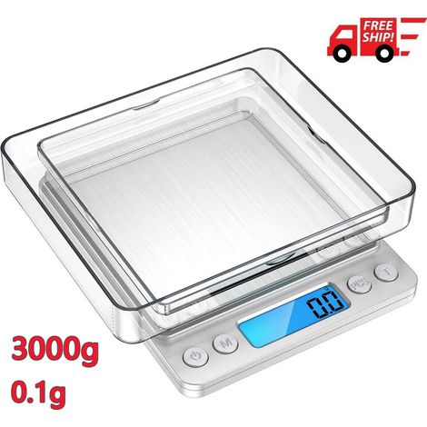 Multifunktionale elektronische Waage 3000 g für Backen und Haushalt