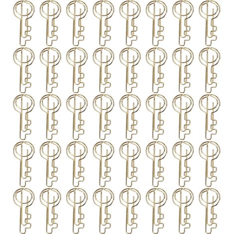 40PCS Trombones en Forme de Clé, Portables, Réutilisables, Aspect Mignon, Accessoires de Bureau pour Salle de Classe et Famille (1/5)