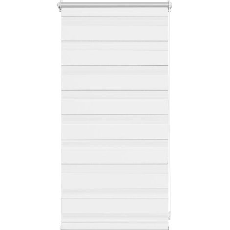 Maison Exclusive - Store vénitien zébré 40,9 x 100 cm, largeur du tissu 36,7 cm, blanc
