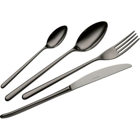 Servizio Set di Posate 24 Pezzi in Acciaio 18/10 PVD Eme Venice Gun Metal