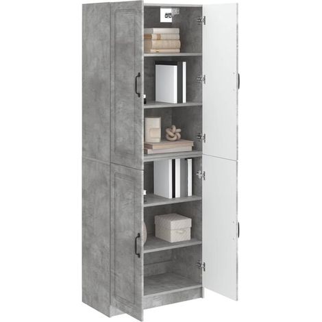 Ensemble de Meubles 2 Pièces, Finition Gris Béton, Bois Ingénierie (1/5)