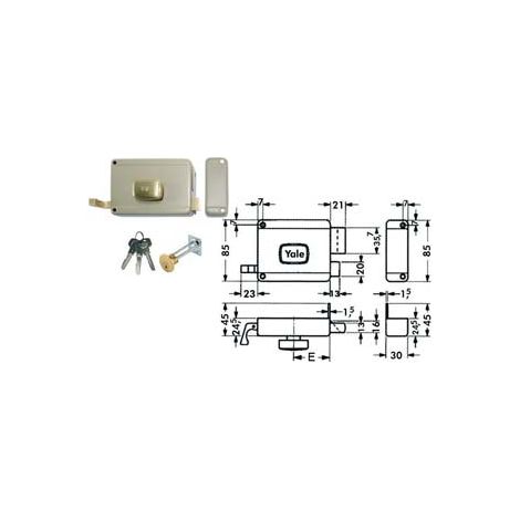 SERRATURA DA PORTONCINO CON POMOLO INTERNO CATENACCIO E SCROCCO 6200- - mm.40 SX (Y62000402) - 1 pezzi YALE