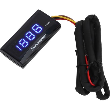 Compte-tours moto DC 12V ultra fin LCD rétroéclairé étanche bleu pour modification (1/5)