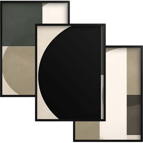 Dipinti Poster da parete Geometria in nero decorazione murale per ufficio (1/5)