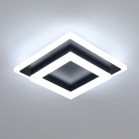 COMELY Plafoniera a LED, lampada da soffitto quadrata da 24 W e 2700 lm, moderna plafoniera a LED nera per corridoio, camera da letto, bagno, cucina, soggiorno, luce bianca fredda 6500 K. (1/5)