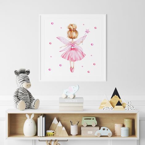 Poster / Affiche carrée Enfants - Fée Ballerine - 50x50 cm (1/3)