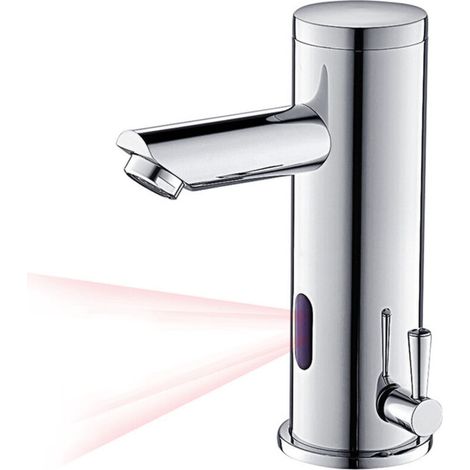Eau Froide et Chaude Mitigeur Automatique Laiton Chrome Robinet Automatique de Lavabo pour Salle de Bain (1/3)