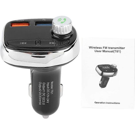 Kabelloses Bluetooth-Freisprechsystem fürs Auto, MP3-Player, FM-Transmitter, Dual-USB-Ladegerät