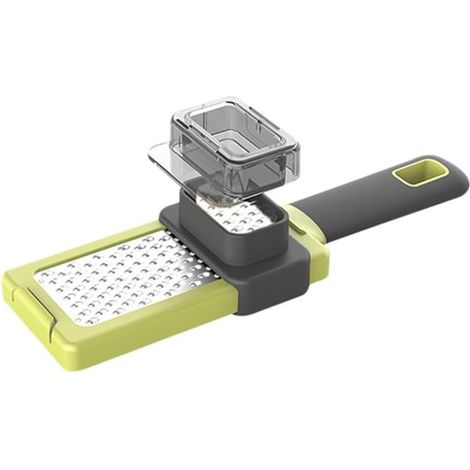 Cortador manual multifuncional de 2 piezas, Rallador de ajo y verduras, Práctico utensilio de cocina para picar y rallar frutas y hierbas (verde) (1/5)