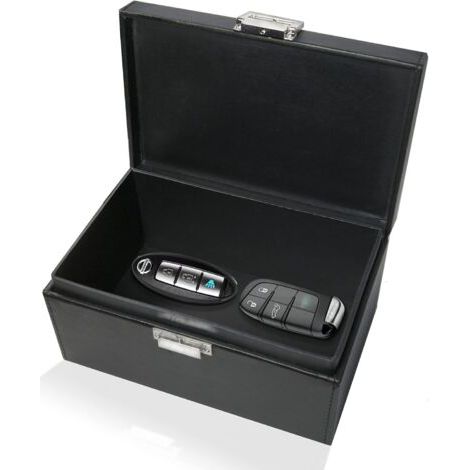 Boîte Faraday extra large pour clés de voiture – Protection RFID contre le vol – Cuir militaire – Bloque signaux Wi-Fi, GPS, Bluetooth (1/5)