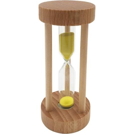 DOITOOL Minuteur Sablier en Verre Jaune de 3 Bois (1/5)